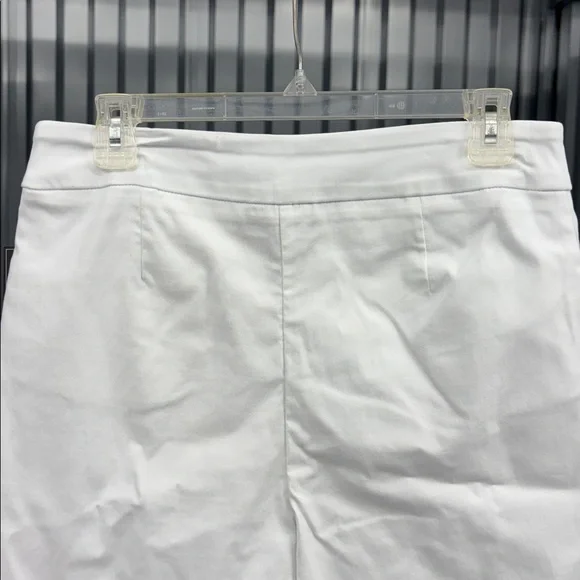 NWT Lauren & Riley Elegant White Women's Bermuda Shorts Lace Slits Pockets L - Picture 7 of 16